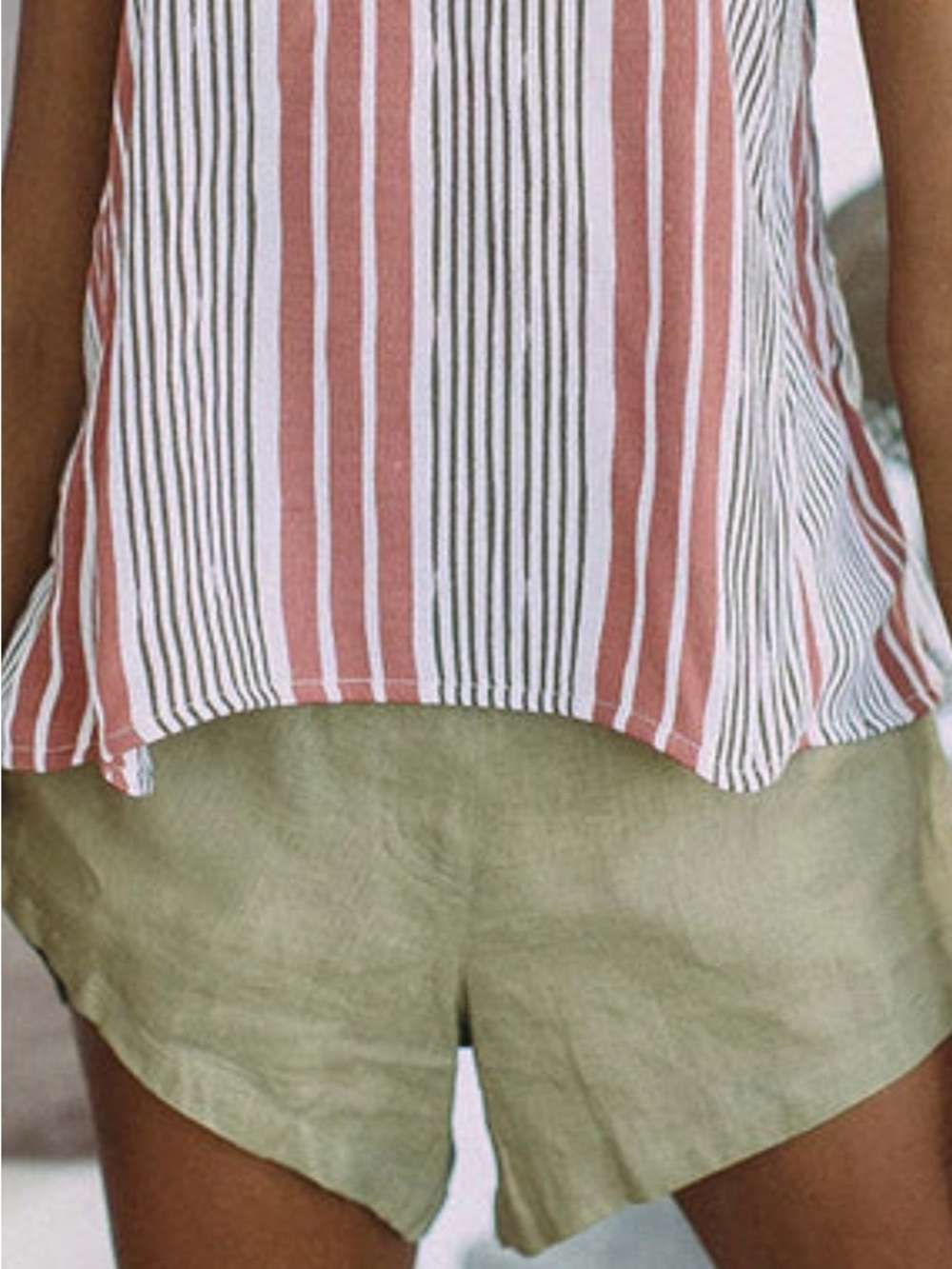 Tan Linen Shorts by Lokoa The Lable, Kekoa Shorts, Khaki Tan,Tulip style size M